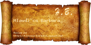 Hlavács Barbara névjegykártya